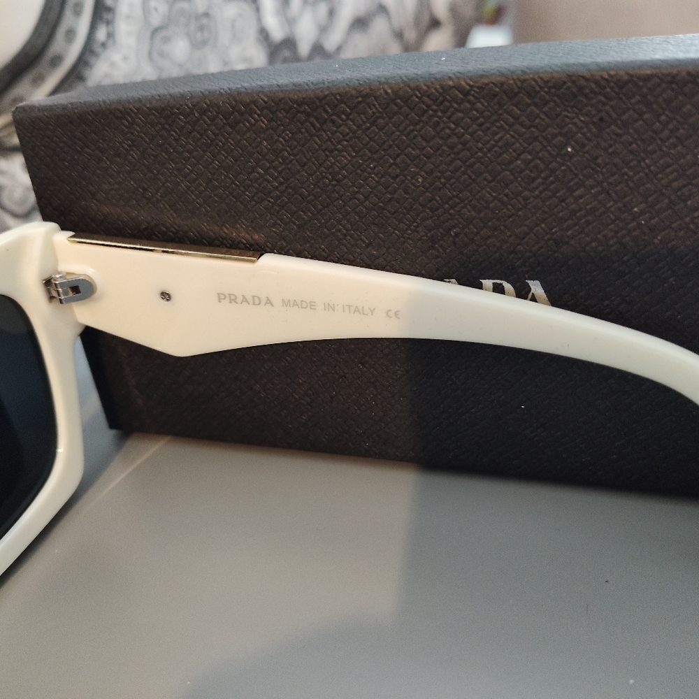 Prada Cream Sunglasses with Black Accents - Picture 3 of 5